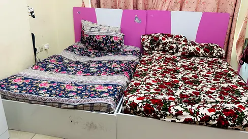 Pair of Single Beds with Headboards,a drawer and dressing table for girls room.Good Condition