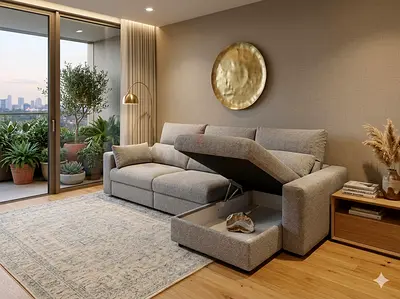 Ikea eskilstuna L shape sofa under storage