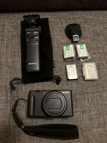 Sony ZV1 M2 compact camera with grip, batteries and accessories - good condition