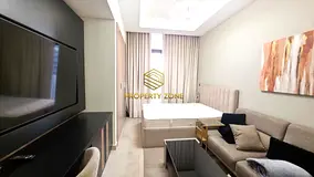 Luxury Furnished Studio with Balcony Pool &amp; Community Views