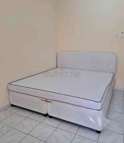 Queen Size Bed Base and Mattress Set - White, Good Condition