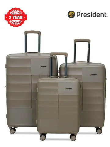 3-Piece Hard Shell Trolley Luggage Set - GOLD 66770