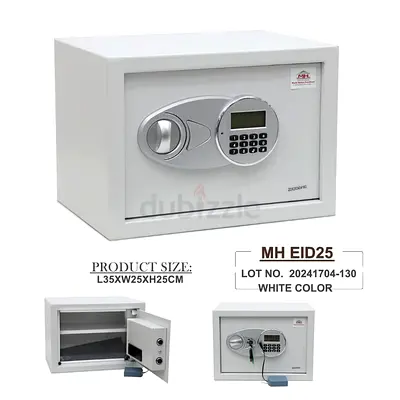 Compact Electronic Home Safe - White (MH EID25) - 35x25x25cm