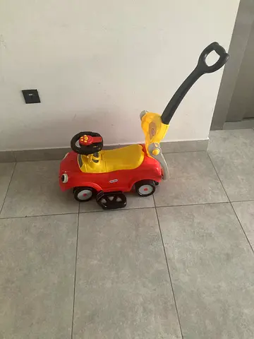 Little Tikes Push Along Cozy Coupe - Red/Yellow, With Parent Handle