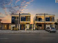 Own a luxurious, modern-designed villa with two floors, a rooftop terrace, and a garden, directly on