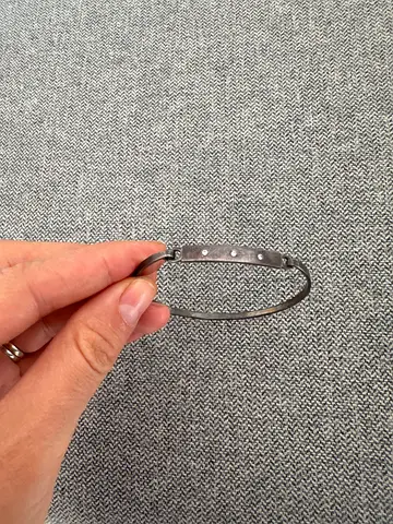 Silver-tone Hinged Bracelet with Stud Detailing