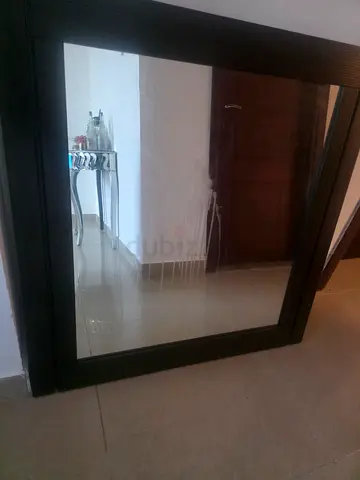 Large Dark Wood Framed Wall Mirror - excellent condition