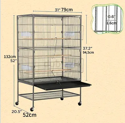 Big deal!1300 Off directly from Amazon 52-inch Premium Large Bird Cage with Rolling Stand Brand New!