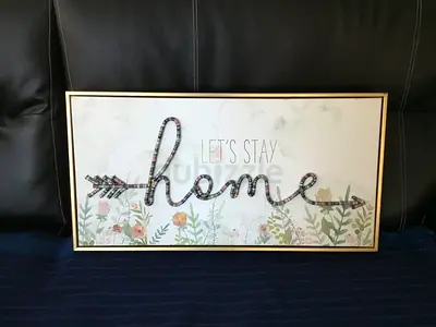 ‘Let’s Stay Home’ Wall Decor (52x32 cm)