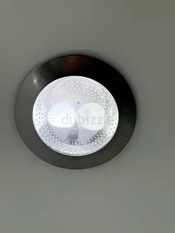 Round Ceiling Light Fixture / Recessed Flush Mount Lamp (used)