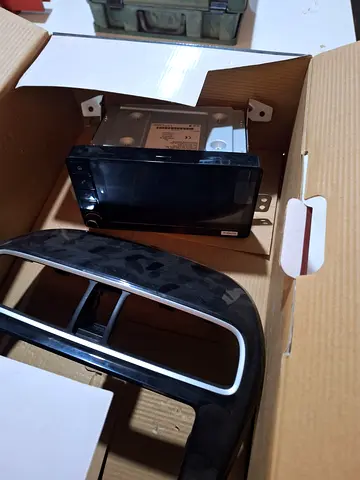 Used Car Stereo Head Unit with Dashboard Trim (Single DIN) - Good Condition