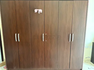 Large 5-Door Wooden Wardrobe - Good Condition