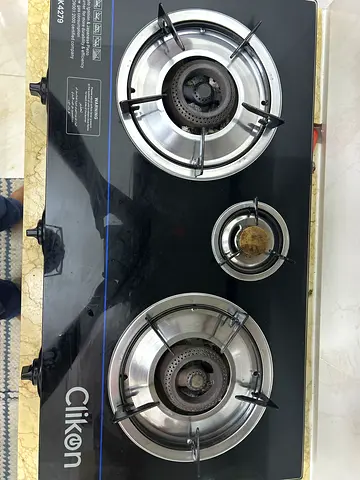 Clikon 3-Burner Glass Gas Stove - Good Condition
