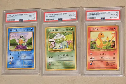 Pokemom Card Base Set Japanese - 3 starters PSA 10A