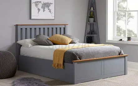 Good quality King size bed gray colour