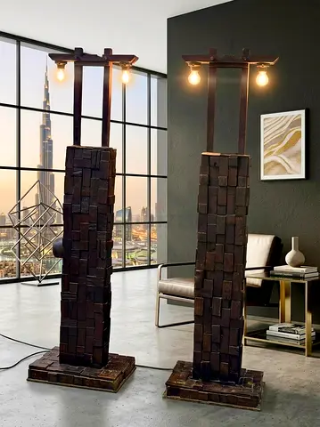 Vintage Antique soild wood Designer Lamps