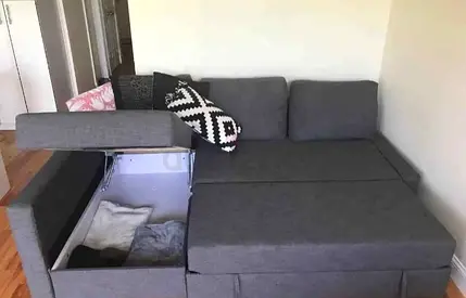 Ikea L shape sofa store cum bed and you can fix