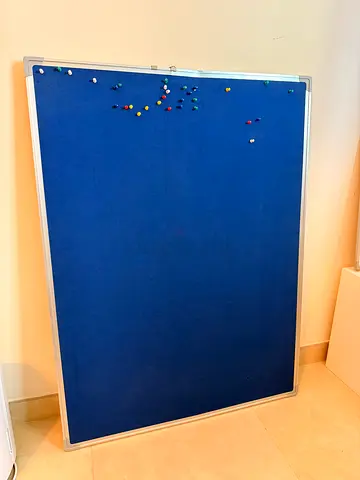 Blue board with pins