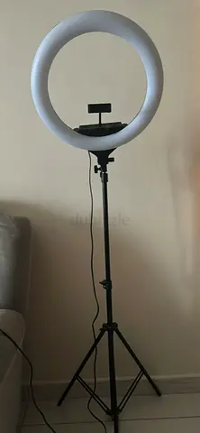 Ring Light with Adjustable Tripod and Phone Holder - Good Condition