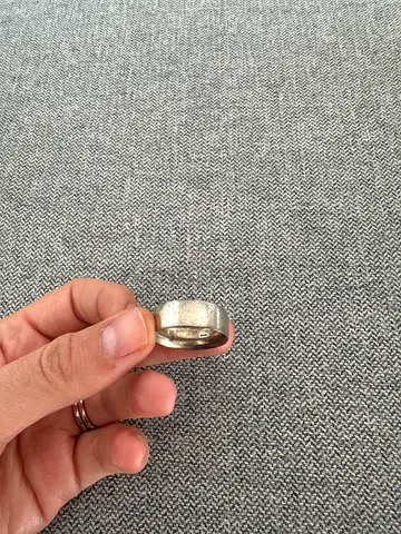 Mens wide silver ring - used