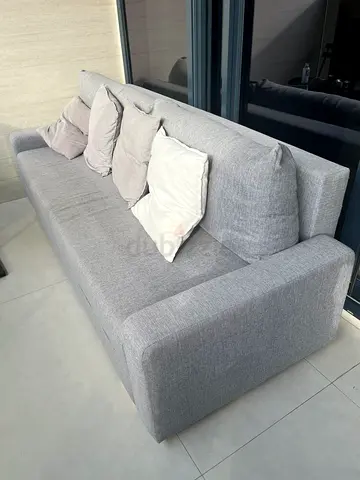 Light Grey Two-Seater Sofa / Loveseat in Good Condition