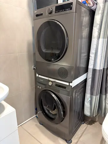 Samsung and LG Stacked Washer and Dryer Set - Space-Saving Front Load Units