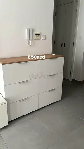 White shoes cabinet with Wood Top - Brand new (850 AED)