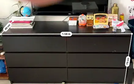 6-Drawer Black Dresser / Chest of Drawers