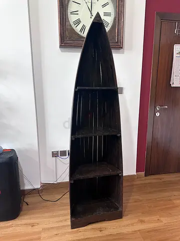 Solid Wood vintage Boat Shelf / Display Unit - Rustic Dark Finish