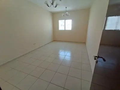 1BR apartment with living room for annual rent, kitchen, bathroom, built-in wardrobes, balcony with