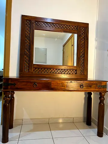 Marina solid wood Console table- Entry table-Hall way table- with antique Marina solid wood mirror