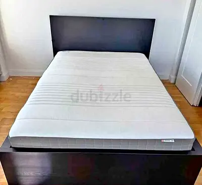 IKEA Malam double bed 140×200cm bed with 2 storage drawers underneath and Ikea mattress