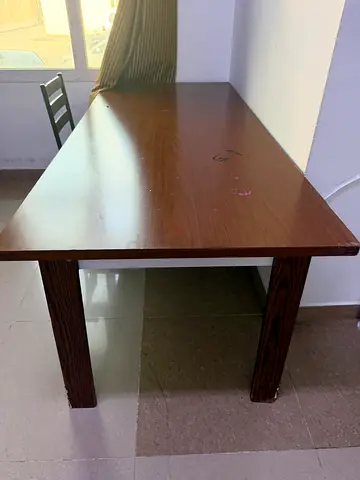 Solid Wood Dining/Study Table - Long Rectangular, Good Condition