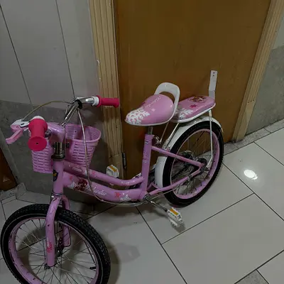 Pink Kids Bicycle with Basket — 16-inch, Good Condition