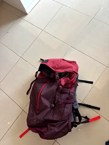 Forclaz - Used Burgundy Hiking Backpack - Spacious, Comfortable Straps
