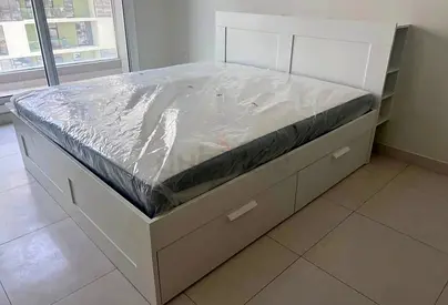 IKEA brimnes king size 180×200cm bed frame with headboard+ 4 big storage drawers with IKEA mattress