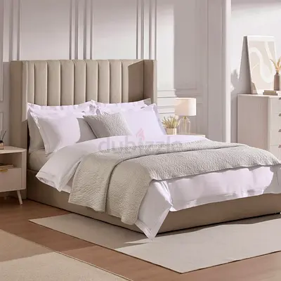 Modern Upholstered King Bed Beige