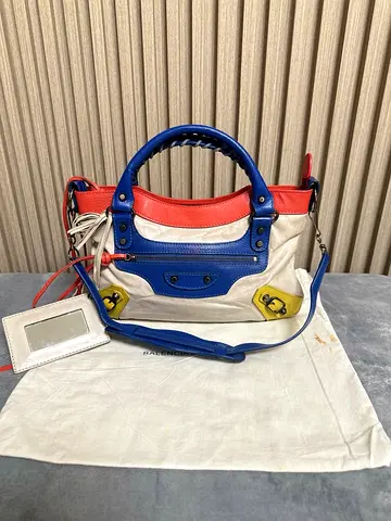 Preloved Balenciaga-STYLE Multicolor Leather Mondrian City Bag; aka LEGO bag