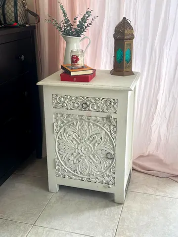 Marina Home Carved Wood Cabinet