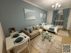 A golden opportunity! Luxurious, fully furnished studio apartment for monthly rent in Al Yasmin Towe