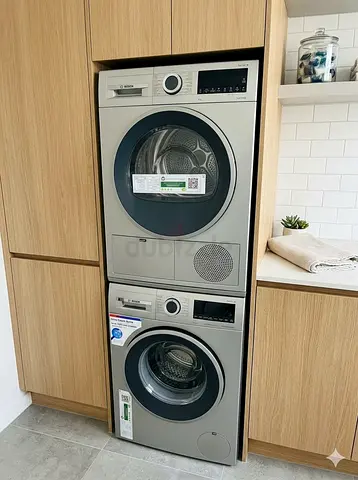 Free delivery Bosch Series 6 Washer and 9 kg Dryer Set - Silver, Nearly New