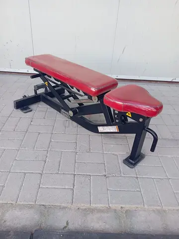 Original Hammer Strength Adjustable Multi-Position Weight Bench with Red Padding