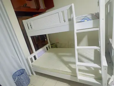 White Wooden Bunk Bed