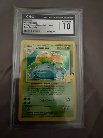 3 SLABS, CGC 10 Celebrations Venusaur, CGC 9.5 SAR N’s Zoroark, CGC 9 25th anniversary Gold PokeBall