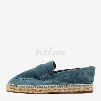 Authentic Hermes Blue Suede Trip Espadrille Flats Size 41