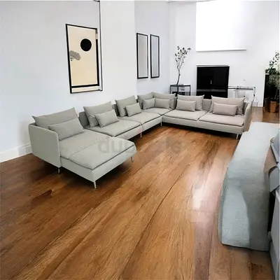 Ikea Sodhremn U Shape Sofa Gray ExcelLight grey modular L-shaped sectional sofa with chaise - modern