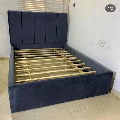 Brand New Grey Velvet Queen Bed Frame with Headboard