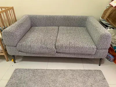 Light Grey 2-Seater Sofa in Good Condition