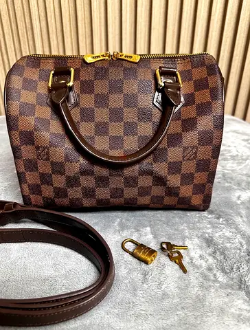 Preloved Louis Vuitton STYLE Damier Ebene Speedy 25 bandouliere
