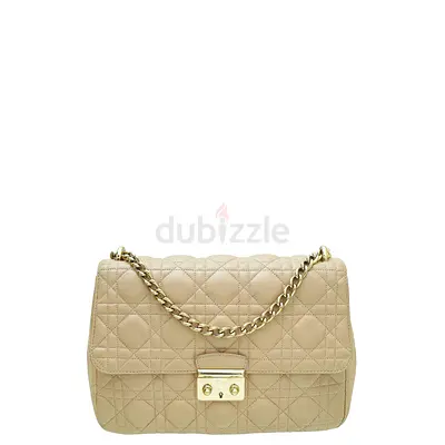 Authentic Christian Dior Beige Miss Dior Flap Bag